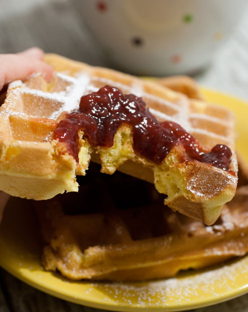 Waffles ai lamponi