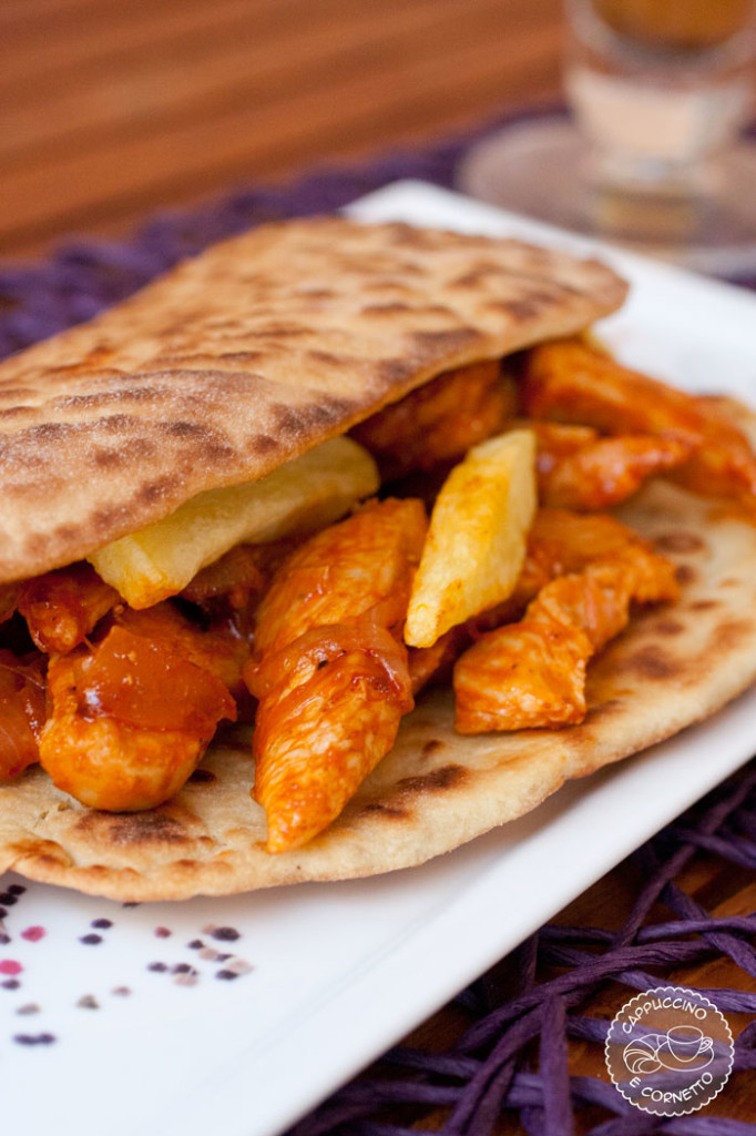 piadina romagnola con pollo e patatine