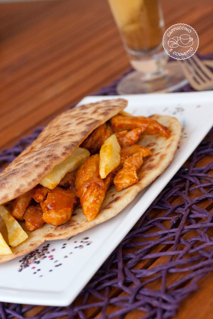 piadina romagnola con pollo e patatine