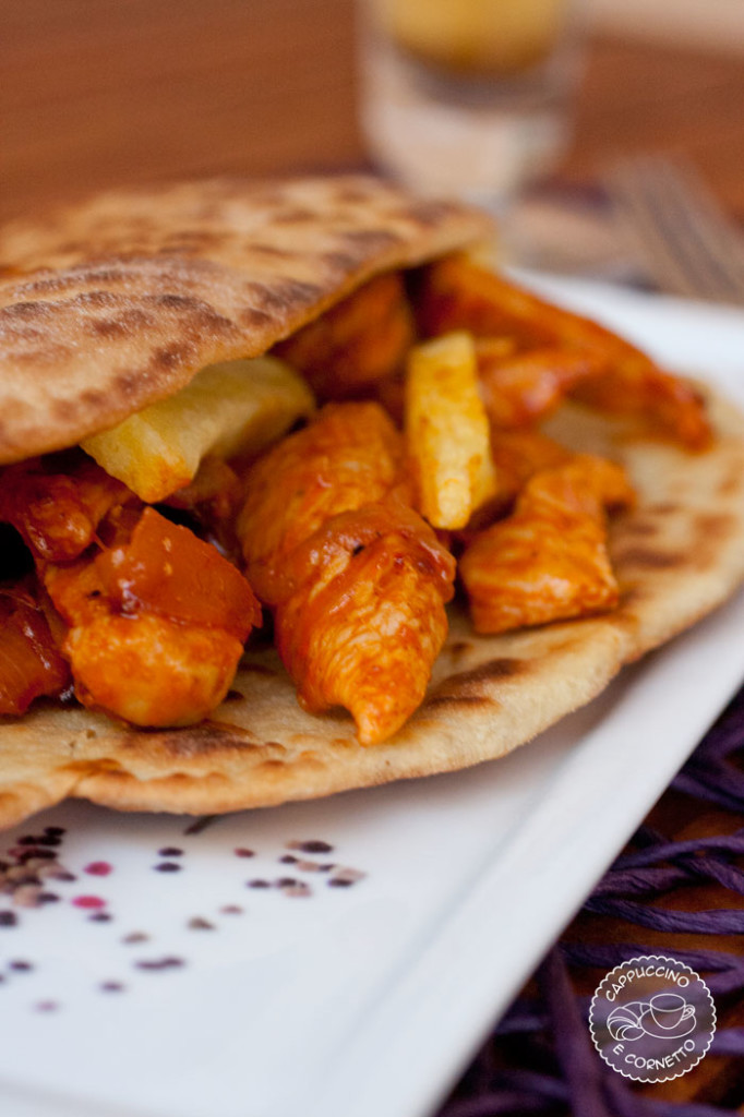 piadina con pollo e patatine