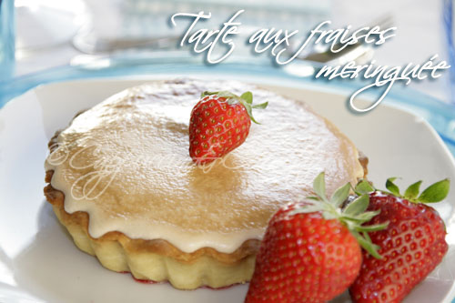 Tarte aux fraises meringuée