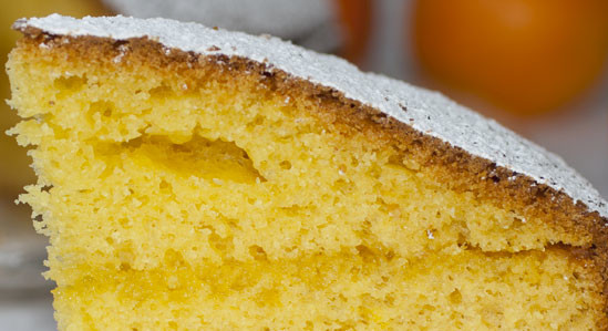 Torta semplice con gelatina all’arancia