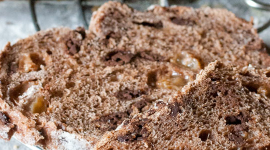 Pane al cacao con cioccolato e uvetta