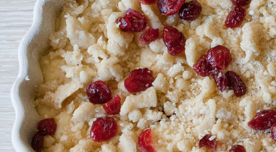 Torta streusel ai cranberry