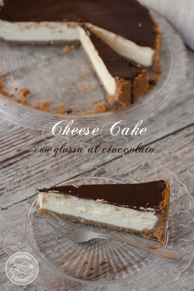 cheesecake con glassa al cioccolato fondente