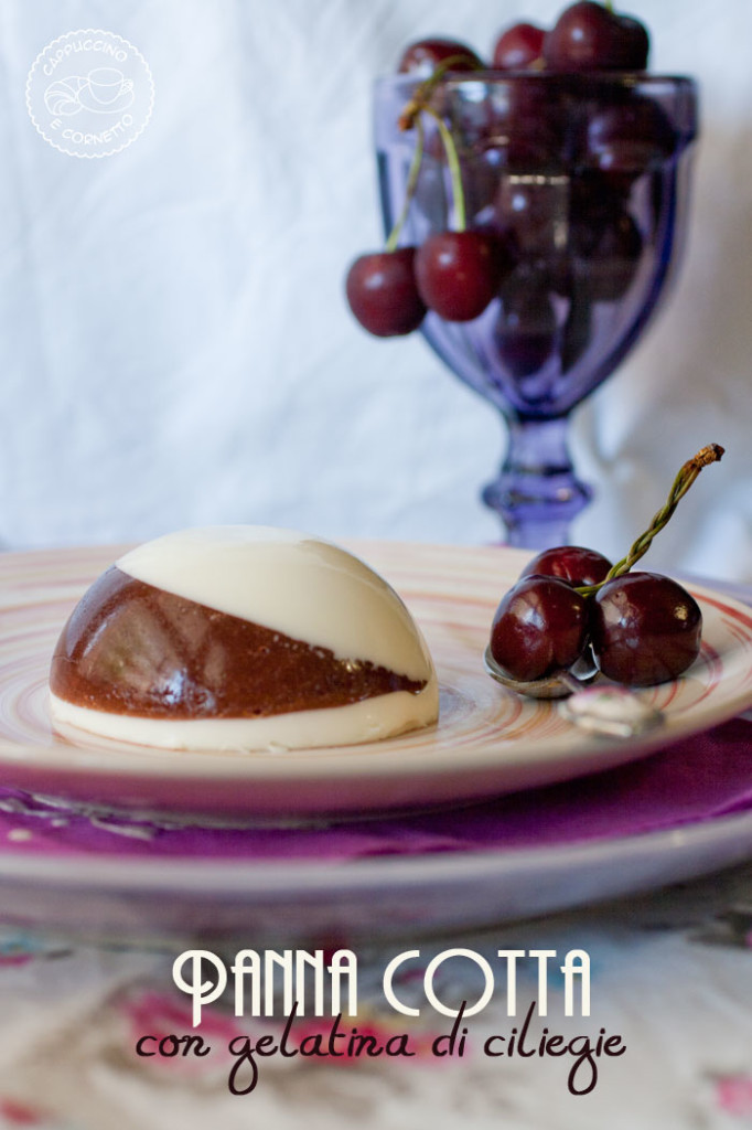 pannacotta con gelatina di ciliegie