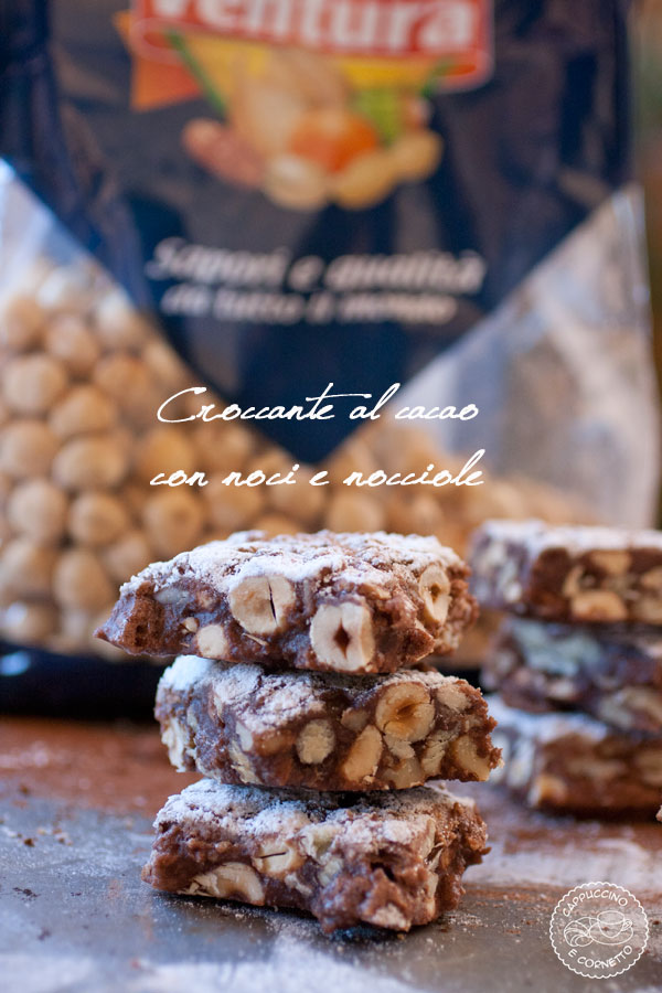 Croccante al cacao con noci e nocciole