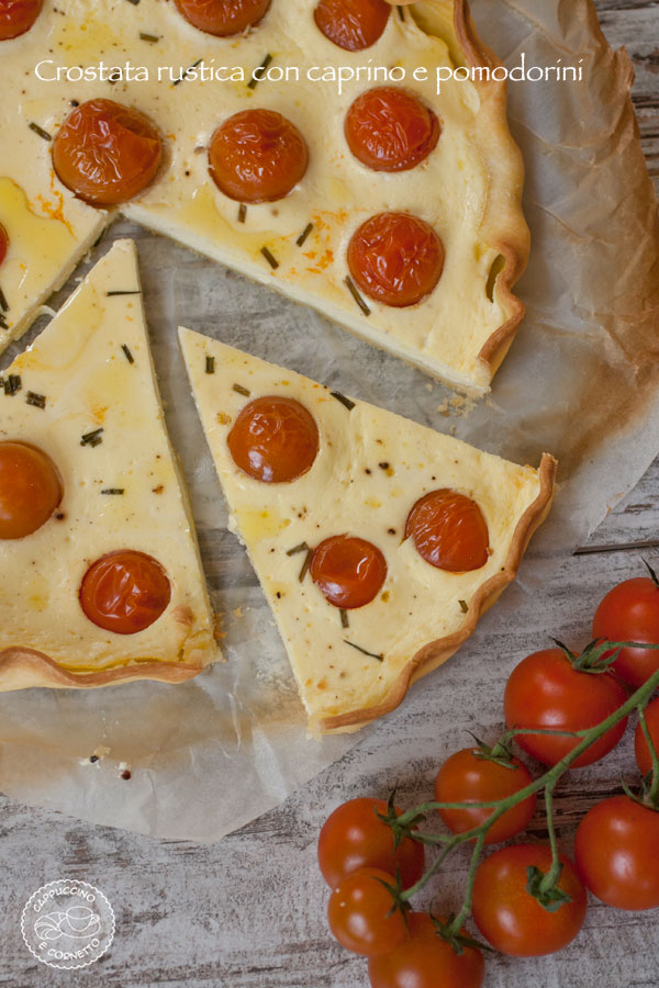 Crostata rustica caprino e pomodorini