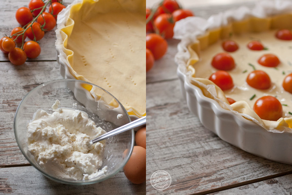 Crostata rustica caprino e pomodorini