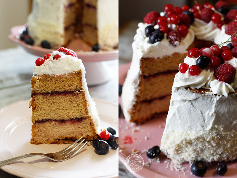 chiffon cake. fluffosa al fragolino