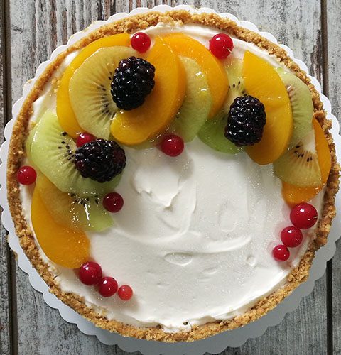 Cheesecake allo yogurt e ricotta senza cottura